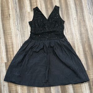 SLNY Black Sequin Mini Dress